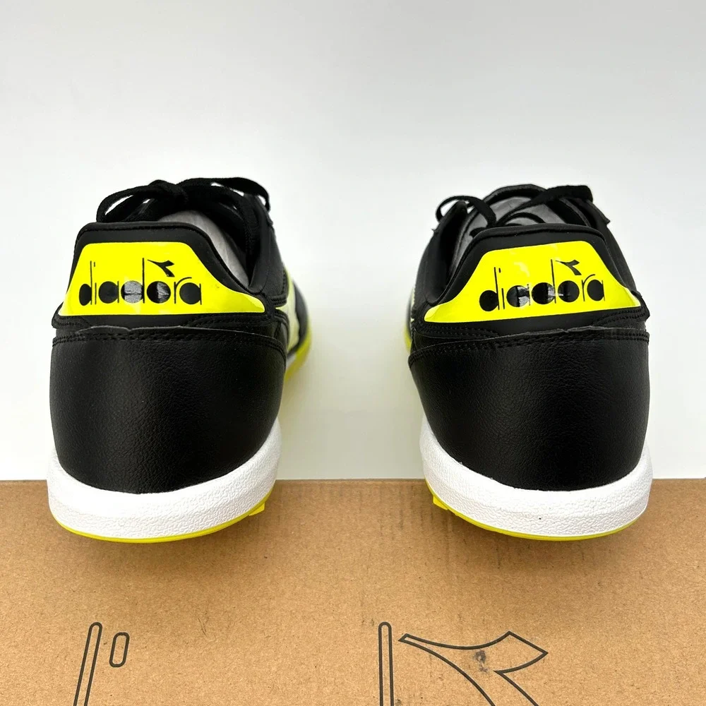 Diadora Brasil R TFR Mens Size 11.5 Turf Soccer Cleats Black Fluo Yellow NEW